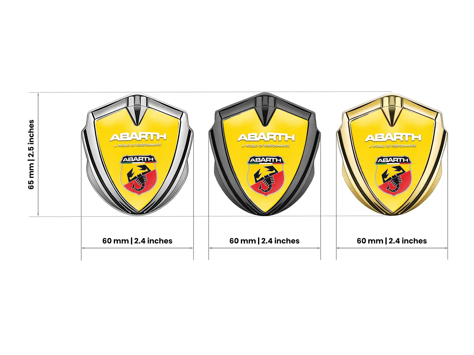 Fiat Abarth Emblème Bombé Métal Style Course Lustré Bombé